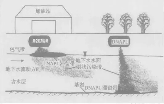 土壤和地下水中DNAPL的運移